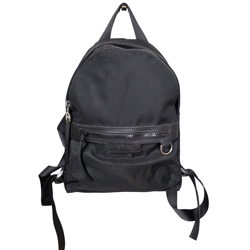 Longchamp Le Pliage‎ Neo Backpack Nylon Leather Trim Women Small Black GOOD Chic